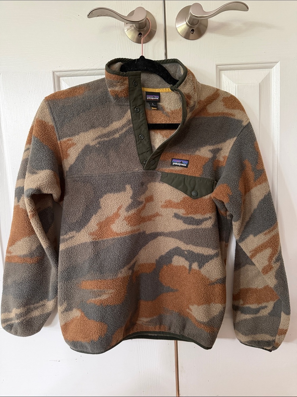 Patagonia Men’s Zip-Up Fleece Pullover - Brown, Gray, Tan Camo